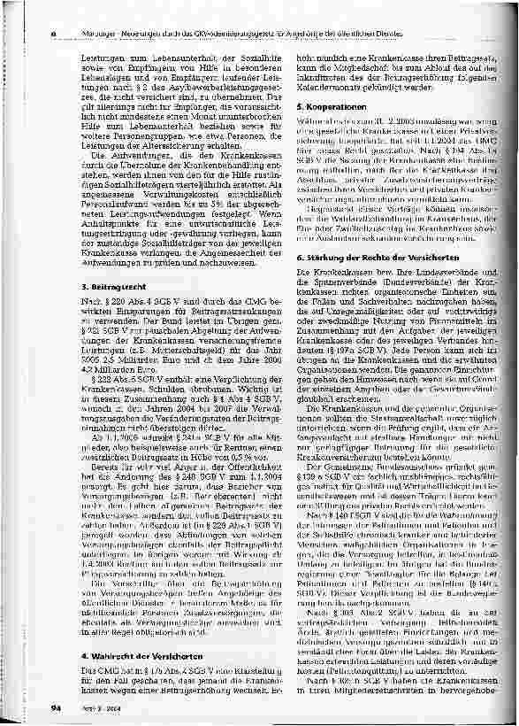 Vorschauseite 5: Neuerungen durch das GKV-Modernisierungsgesetz für Angehörige des öffentlichen Dienstes