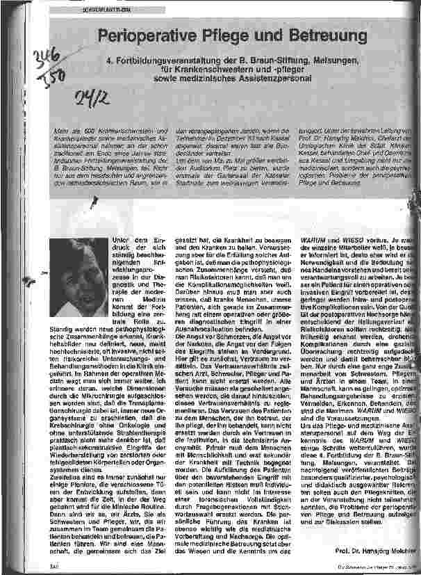 Vorschauseite 1: Perioperative Pflege und Betreuung