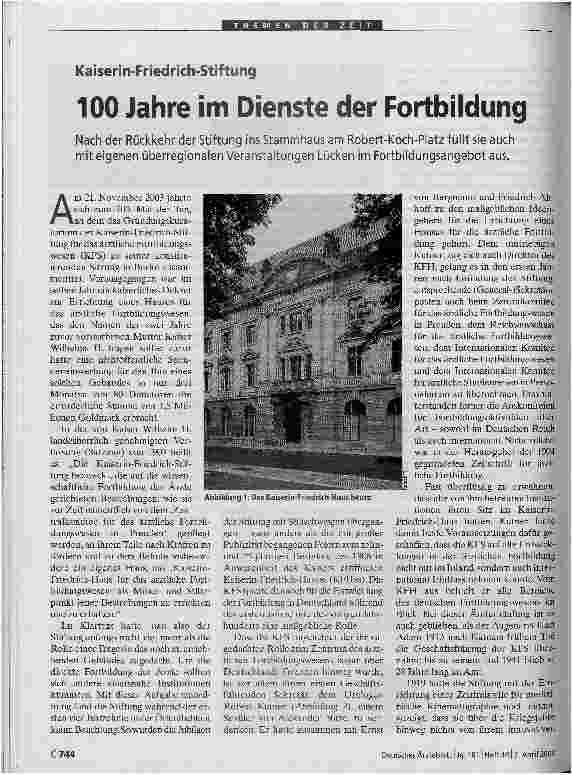 Vorschauseite 1: 100 Jahre im Dienste der Fortbildung