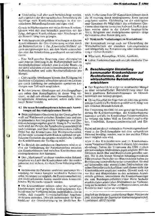 Vorschauseite 6: Auswirkungen des GSG und Handlungsbedarf der Krankenhausträger