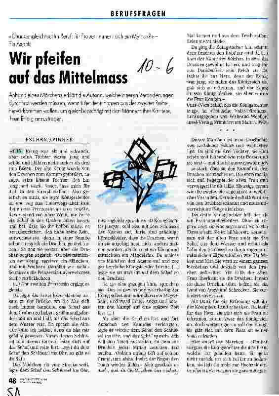 Vorschauseite 1: Wir pfeifen auf das Mittelmaß Chancengleichheit im Beruf: für Frauen immer noch ein Mythos? Aspekt
