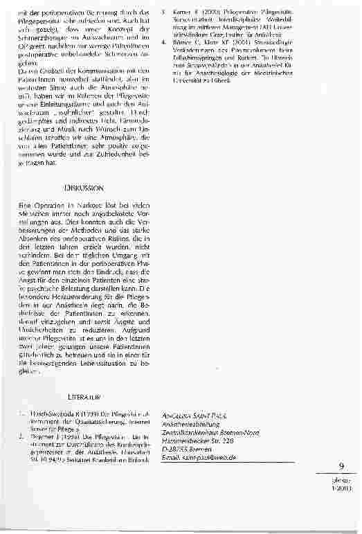 Vorschauseite 3: DIE PFLEGEVISITE IN DER ANÄSTHESIE: FÜR PATIENT(INN)EN UND PFLEGENDE HILFREICH