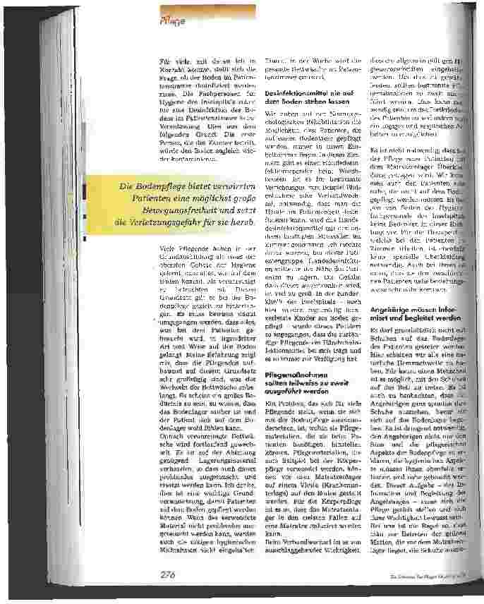 Vorschauseite 3: Bodenpflege bei verwirrten Patienten
