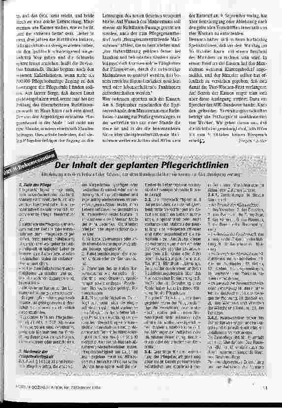 Vorschauseite 2: Pflegerichtlinien - Protest von allen Seiten Neue bürokratische Hürden sollen den Zugang zu Leistungen der Pflegeversicherung erschweren