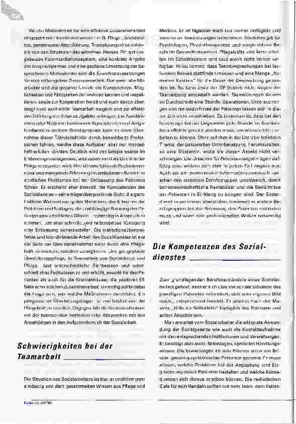 Vorschauseite 3: Nur GewinnerBewusste Zusammenarbeit zwischen Pflegeund Sozialdienst tut den Patienten und ihren Wegbegleitern gut