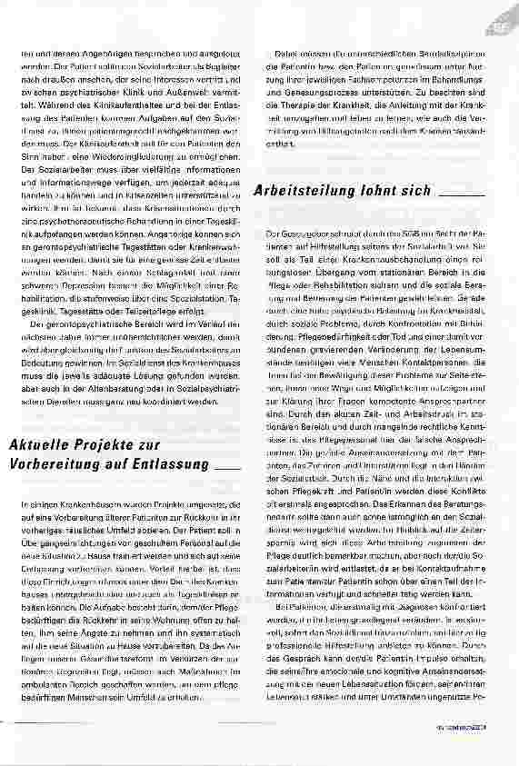 Vorschauseite 4: Nur GewinnerBewusste Zusammenarbeit zwischen Pflegeund Sozialdienst tut den Patienten und ihren Wegbegleitern gut