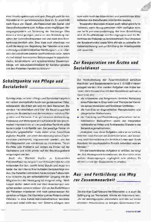 Vorschauseite 6: Nur GewinnerBewusste Zusammenarbeit zwischen Pflegeund Sozialdienst tut den Patienten und ihren Wegbegleitern gut