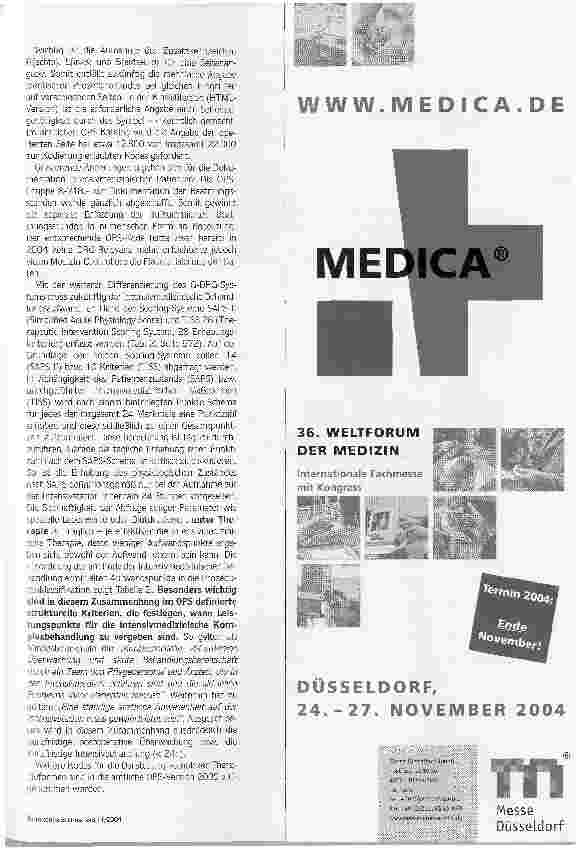 Vorschauseite 3: Auf das Kleingedruckte kommt es an! Überarbeitung der medizinischen Klassifikationen und Kodierrichtlinien für 2005