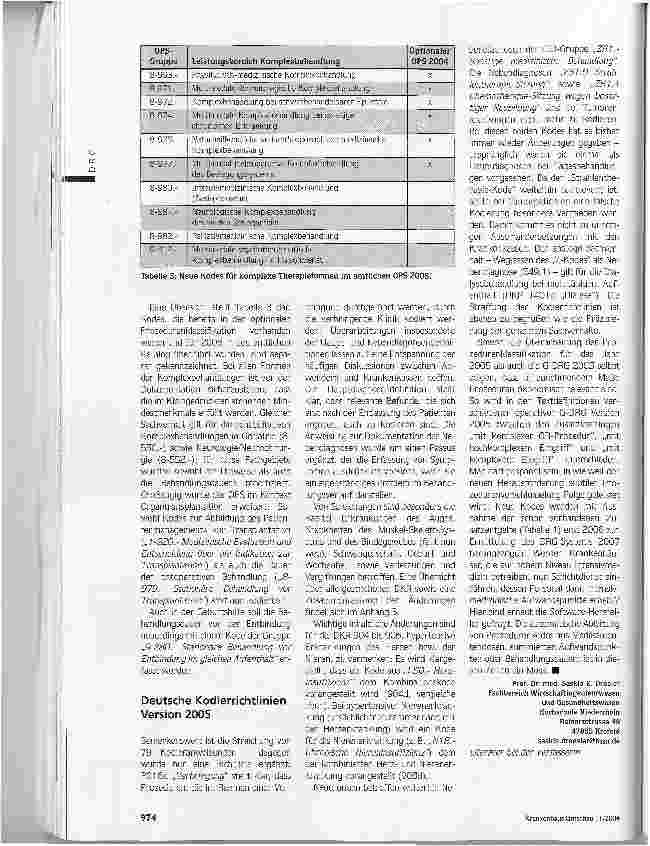 Vorschauseite 4: Auf das Kleingedruckte kommt es an! Überarbeitung der medizinischen Klassifikationen und Kodierrichtlinien für 2005
