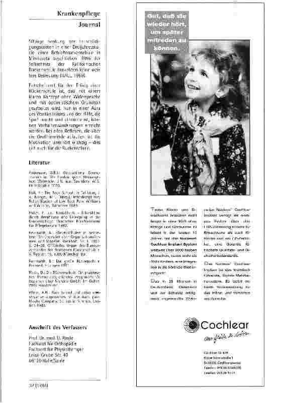 Vorschauseite 6: Rückenschmerz - Rückenschule Rückenschulprogramme in der Krankenpflege
