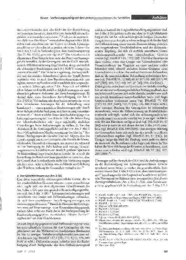 Vorschauseite 4: Verfassungsrechtliche Anforderungen an Leistungsausschlüsse in der GKV - am Beispiel der Gleichheitswidrigkeit des Leistungsausschlusses für Sehhilfen nach§33Abs. 2S. 2SGBVi. V. m…
