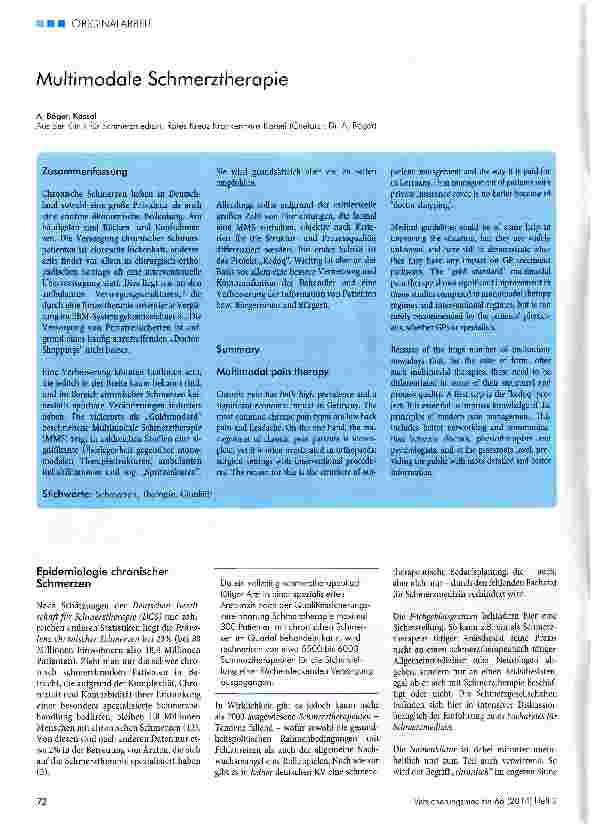 Vorschauseite 1: Multimodale Schmerztherapie