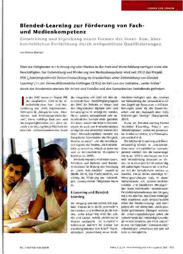 Vorschauseite 1: Blended-Learning zur Förderung von Fach-und Medienkompetenz