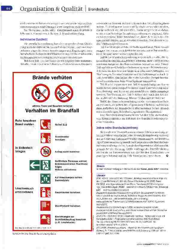 Vorschauseite 3: QM in der Freiberuflichkeit Teil 6 Brandschutz