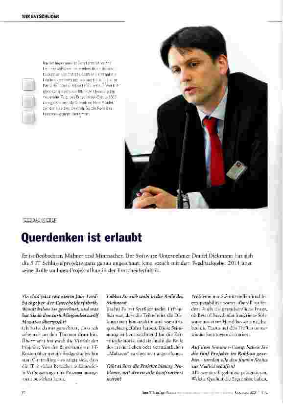 Vorschauseite 1: Querdenken ist erlaubt