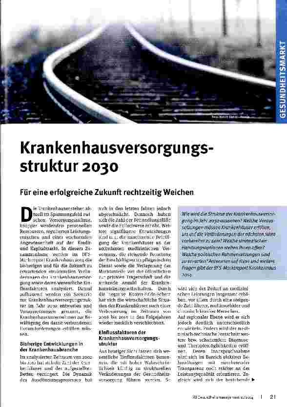 Vorschauseite 1: Krankenhausversorgungsstruktur 2030