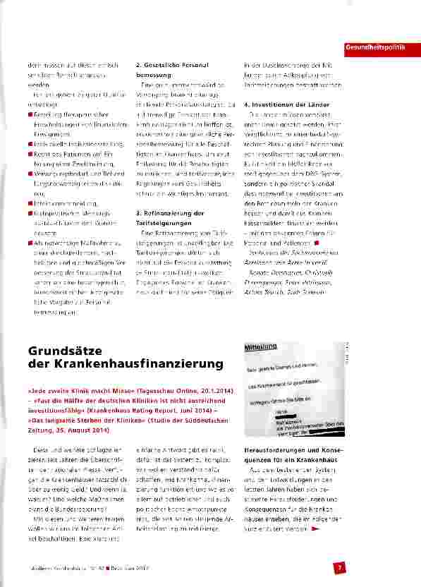 Vorschauseite 1: Grundsätze der Krankenhausfinanzierung