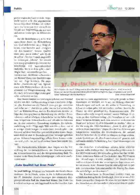 Vorschauseite 3: 37. Deutscher Krankenhaustag: Kernthema Qualität und Patientenorientierung
