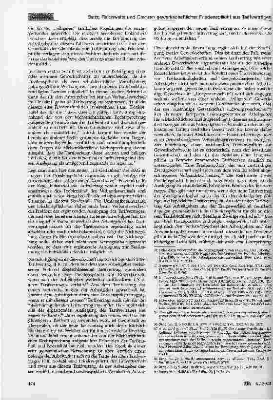 Vorschauseite 5: Reichweite und Grenzen gewerkschaftlicher Friedenspflicht aus Tarifverträgen (Teil II, Ziff. 4 und 5)