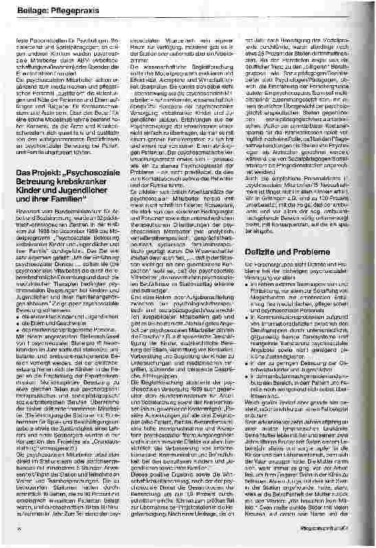 Vorschauseite 2: Psychosoziale Unterstützung in der Pädiatrie Die Erfolge und Sorgen der Vorzeigekinder