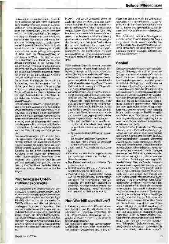 Vorschauseite 3: Psychosoziale Unterstützung in der Pädiatrie Die Erfolge und Sorgen der Vorzeigekinder