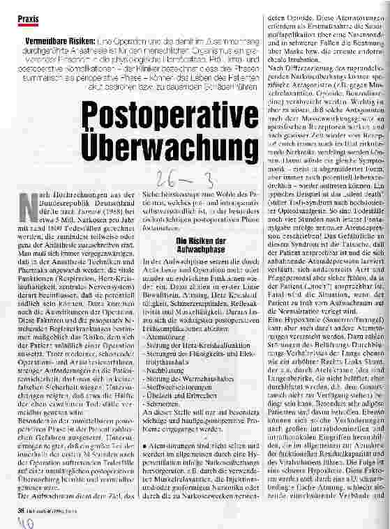 Vorschauseite 1: Postoperative Überwachung Vermeidbare Risiken
