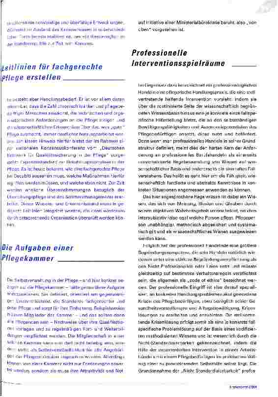 Vorschauseite 3: Vision Pflegekammer Pro und Contra