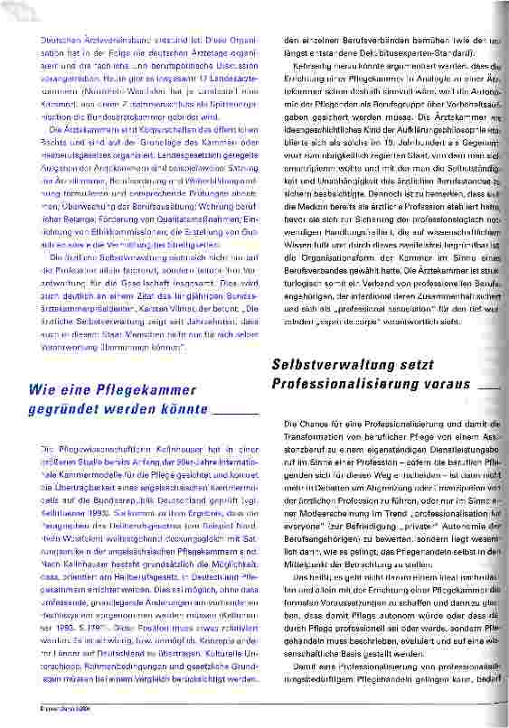 Vorschauseite 6: Vision Pflegekammer Pro und Contra