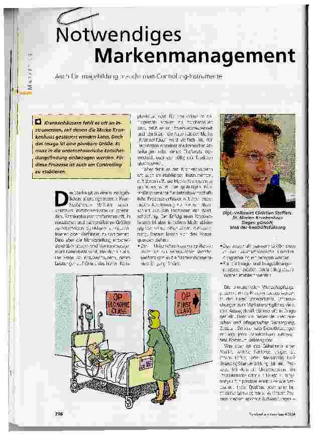 Vorschauseite 1: Notwendiges MarkenmanagementAuch für Imagebildung braucht man Controlling-Instrumente