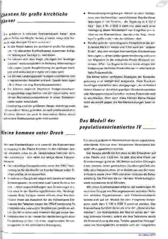 Vorschauseite 5: Trendprognose Integrierte VersorgungSteigender Wettbewerb, aber auch Chancen für große und kleine Kliniken