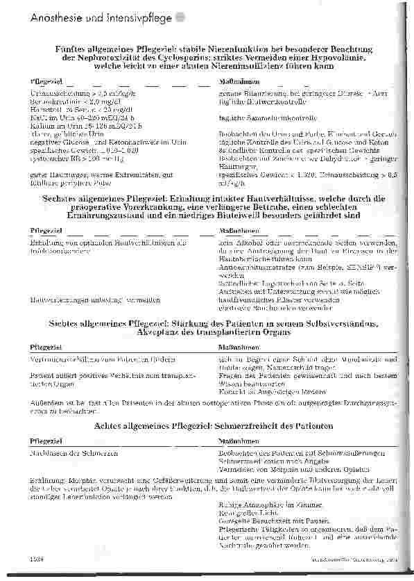 Vorschauseite 4: Pflegeplanung bei einem Patienten nach Lebertransplantation in der akuten postoperativen Phase auf einer Intensivstation