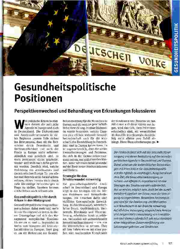 Vorschauseite 1: Gesundheitspolitische Positionen