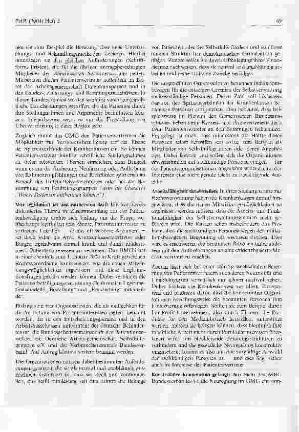 Vorschauseite 4: Patientenvertreter - Spielfeld statt Tribüne
