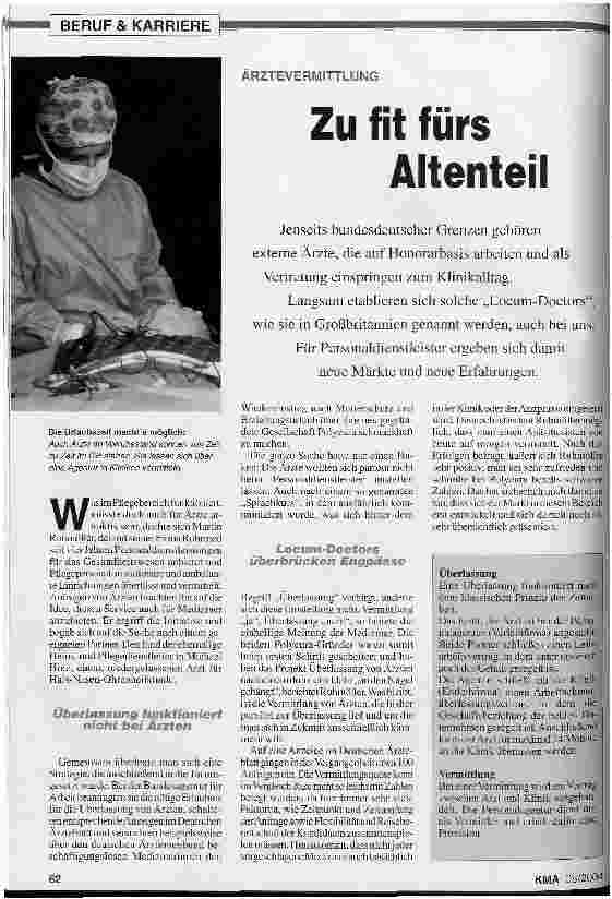 Vorschauseite 1: Zu fit fürs Altenteil