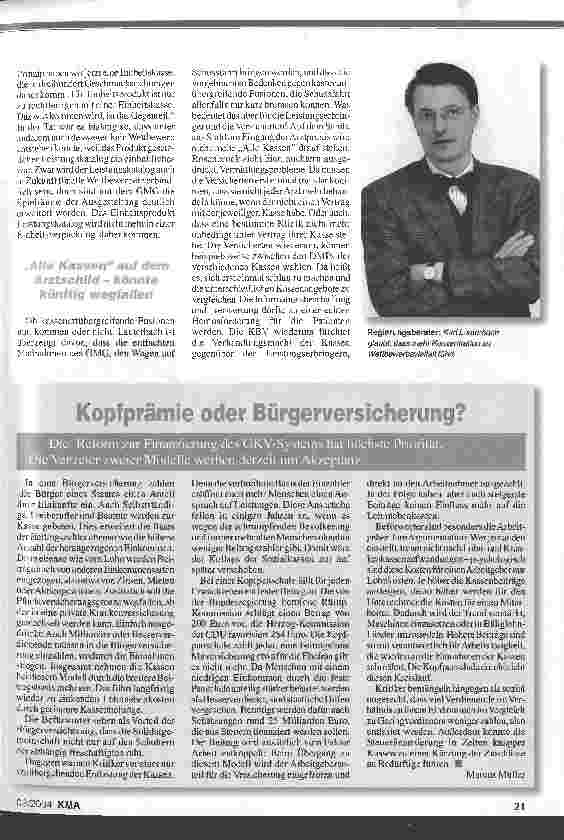 Vorschauseite 6: Kassensturz Die gesetzliche Krankenversicherung schrumpft sich gesund