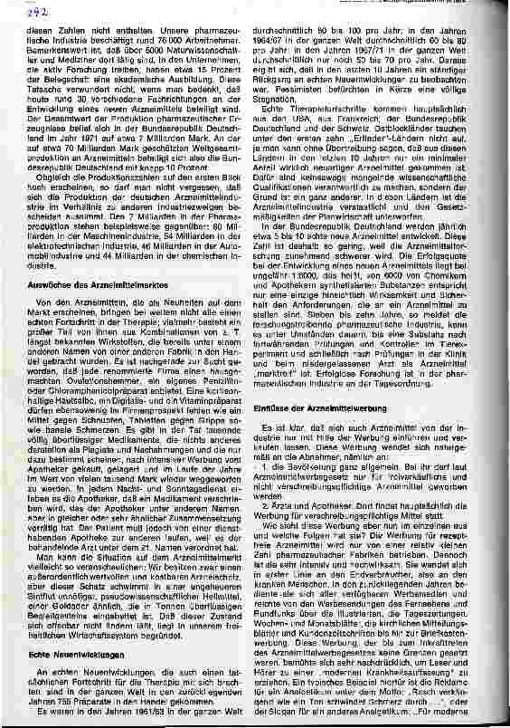 Vorschauseite 3: Rund um das Arzneimittel Produktion, Werbung und Verbrauch, Mißbrauch und Nebenwirkungen