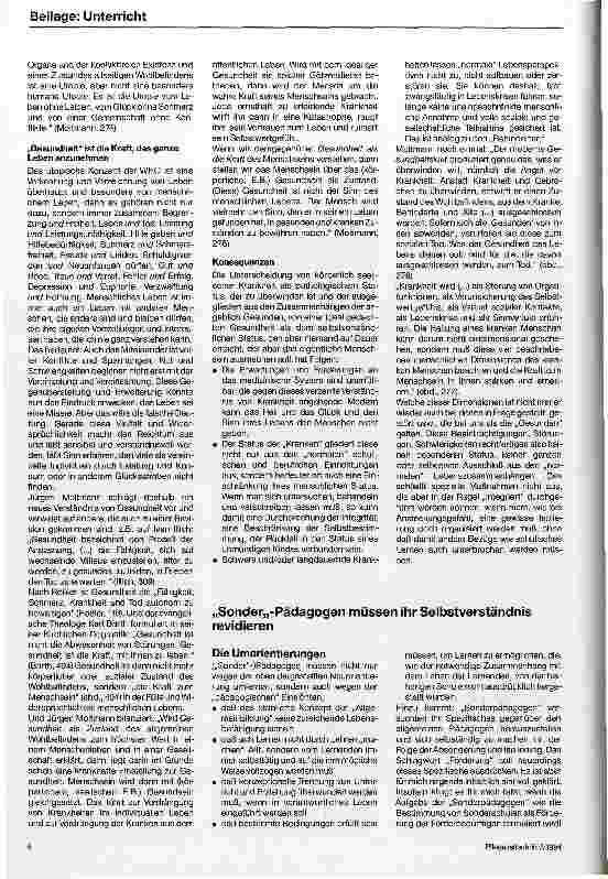 Vorschauseite 5: Sonder-Pädagogik? Sonder-(Schul)Pädagogen und Pädagoginnen als Lebensund Lernbegleiter von Kindern und Jugendlichen mit chronischen Krankheiten und als Partner der Angehörigen