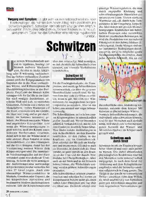 Vorschauseite 1: Schwitzen Vorgang und Symptom