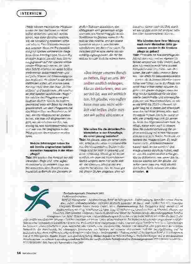 Vorschauseite 3: Zurück zu unseren WurzelnDIE GERIATRIE BIETET DER PFLEGE GROßE EIGENSTÄNDIGKEIT IN DER ARBEIT