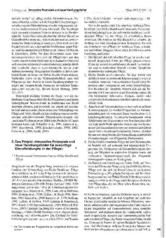 Vorschauseite 2: Innovative Potenziale und neue Handlungsfelder für zukünftige Dienstleistungen in der Pflege