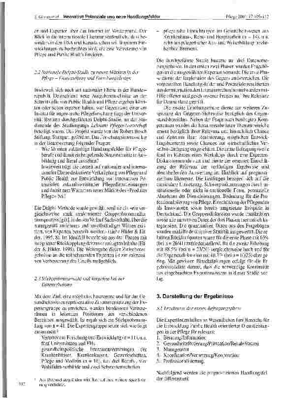 Vorschauseite 3: Innovative Potenziale und neue Handlungsfelder für zukünftige Dienstleistungen in der Pflege