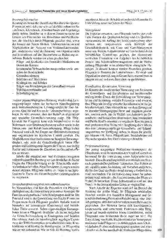Vorschauseite 4: Innovative Potenziale und neue Handlungsfelder für zukünftige Dienstleistungen in der Pflege