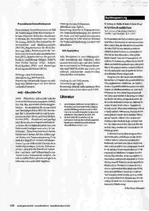 Vorschauseite 3: Informationen über unerwünschte Arzneimitteiwirkungen (UAW) in Datenbanken beim Deutschen Institut für Medizinische Dokumentation und Information (DIMDI)