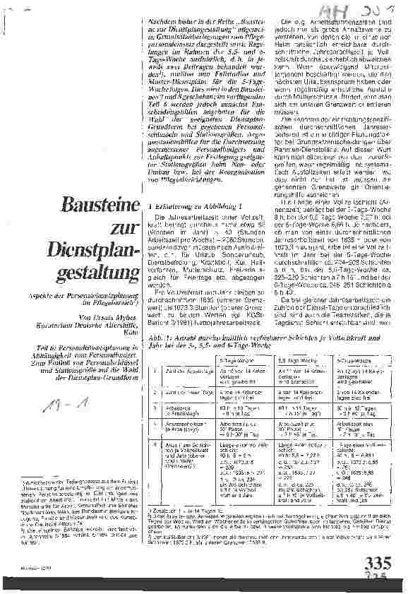 Vorschauseite 1: Bausteine zur Dienstplangestaltung / Aspekte der Personaleinsatzplanung im Pflegebereich // Teil 6