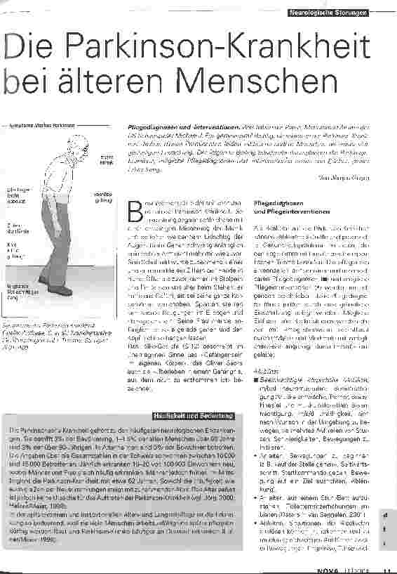 Vorschauseite 1: Die Parkinson-Krankheit bei älteren Menschen