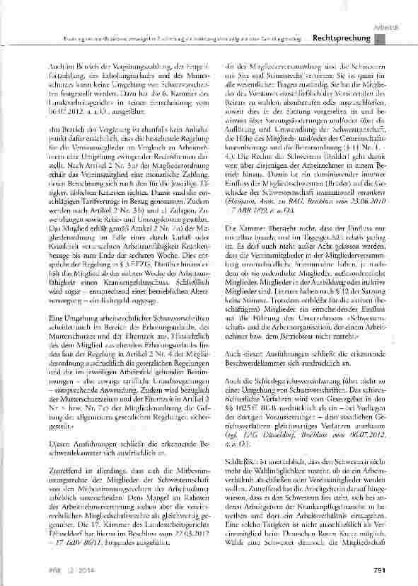 Vorschauseite 5: Ersetzung der vom Betriebsrat verweigerten Zustimmung zur Versetzung einer aufgrund eines Gestellungsvertrags gestellten DRK-Schwester