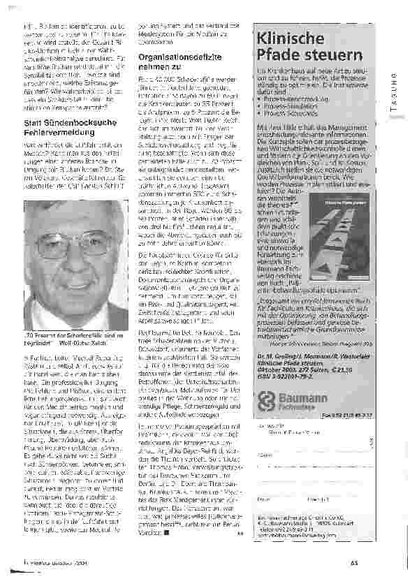 Vorschauseite 2: Risikomanagement wird zwingend 12. Berliner Krankenhaustag zu strategischen Risiken