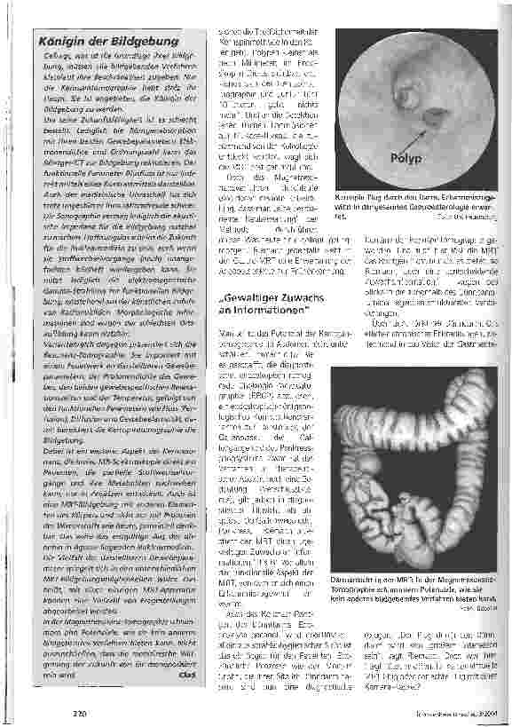 Vorschauseite 2: Strahlende Zukunft ohne Strahlen Gastrologen und Radiologen, gemeinsam durch Dickund Dünndarm