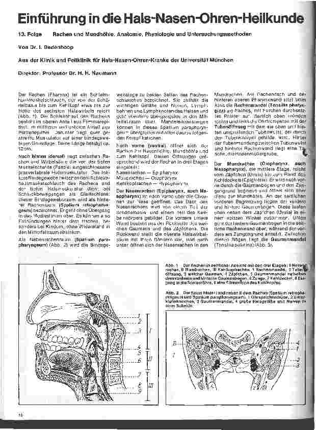 Vorschauseite 1: Einführung in die Hals - Nasen - Ohren - Heilkunde 13. Folge: Rachen und Mundhöhle