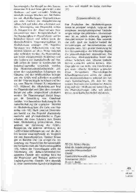 Vorschauseite 3: PERIOPERATIVES MANAGEMENT BEI ALKOHOLABHÄNGIGEN PATIENTEN